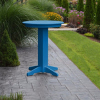 A&L Furniture 33" Round Outdoor Poly Bar Table, Blue