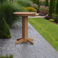 A&L Furniture 33" Round Outdoor Poly Bar Table, Cedar