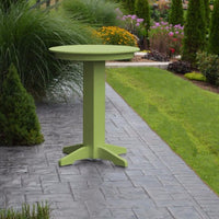 A&L Furniture 33" Round Outdoor Poly Bar Table, Tropical Lime