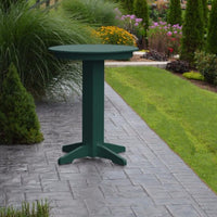 A&L Furniture 33" Round Outdoor Poly Bar Table, Turf Green
