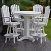 A&L Furniture Co. Amish-Made Poly 5pc Adirondack Bar Set with Round Table, White