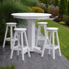 A&L Furniture Co. Poly 5pc Bar Table Set with Round Table, White