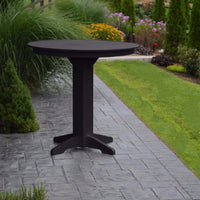 A&L Furniture 44" Round Outdoor Poly Bar Table, Black