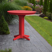 A&L Furniture 44" Round Outdoor Poly Bar Table, Bright Red