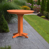 A&L Furniture 44" Round Outdoor Poly Bar Table, Orange
