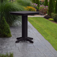 A&L Furniture 33" Square Outdoor Poly Bar Table, Black