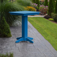 A&L Furniture 33" Square Outdoor Poly Bar Table, Blue