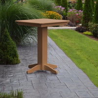 A&L Furniture 33" Square Outdoor Poly Bar Table, Cedar