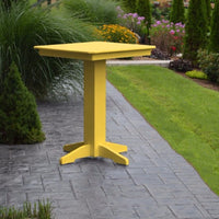 A&L Furniture 33" Square Outdoor Poly Bar Table, Lemon Yellow
