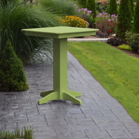 A&L Furniture 33" Square Outdoor Poly Bar Table, Tropical Lime