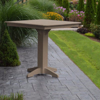 A&L Furniture 44" Square Outdoor Poly Bar Table, Weathered Wood