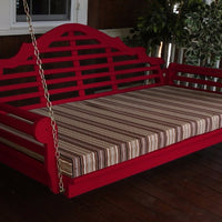 A&L Furniture Amish-Made Yellow Pine Marlboro Swing Bed, Tractor Red