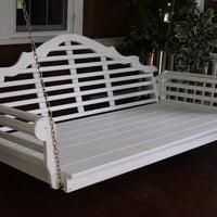 A&L Furniture Amish-Made Yellow Pine Marlboro Swing Bed, White