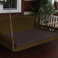 A&L Furniture Amish-Made Pine Fanback Swing Bed, Coffee