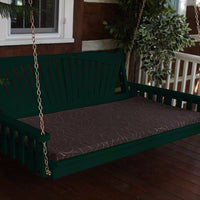 A&L Furniture Amish-Made Pine Fanback Swing Bed, Dark Green