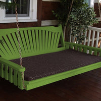 A&L Furniture Amish-Made Pine Fanback Swing Bed, Lime Green
