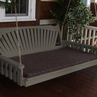 A&L Furniture Amish-Made Pine Fanback Swing Bed, Olive Gray