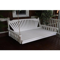A&L Furniture Amish-Made Pine Fanback Swing Bed, White