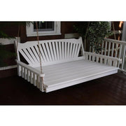 A&L Furniture Amish-Made Pine Fanback Swing Bed, White