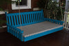 A&L Furniture Amish-Made Pine Traditional English Swing Bed, Caribbean Blue