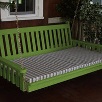 A&L Furniture Amish-Made Pine Traditional English Swing Bed, Tropical Lime