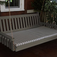 A&L Furniture Amish-Made Pine Traditional English Swing Bed, Olive Gray