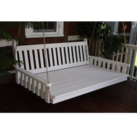 A&L Furniture Amish-Made Pine Traditional English Swing Bed, White