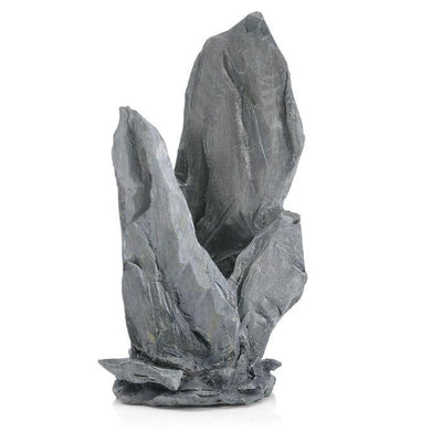 Front view of biOrb® Medium Grey Slate Stack Aquatic Ornament