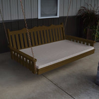 A&L Furniture Amish-Made Pine Royal English Swing Bed, Coffee