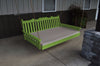 A&L Furniture Amish-Made Pine Royal English Swing Bed, Lime Green