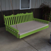 A&L Furniture Amish-Made Pine Royal English Swing Bed, Lime Green