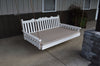 A&L Furniture Amish-Made Pine Royal English Swing Bed, White