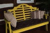 A&L Furniture Amish-Made Pine Marlboro Garden Bench, Canary Yellow