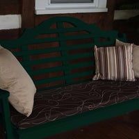 A&L Furniture Amish-Made Pine Marlboro Garden Bench, Dark Green