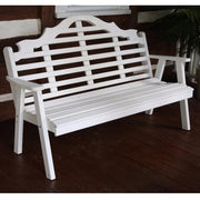 A&L Furniture Amish-Made Pine Marlboro Garden Bench, White