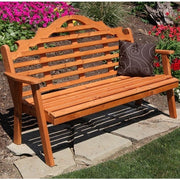 A&L Furniture Amish-Made Cedar Marlboro Garden Bench, Cedar Stain