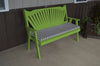 A&L Furniture Amish-Made Pine Fanback Garden Bench, Lime Green
