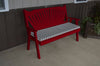 A&L Furniture Amish-Made Pine Fanback Garden Bench, Tractor Red