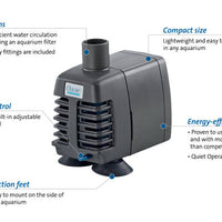 Features of Oase Indoor Aquatics OptiMax Compact Aquarium Pumps