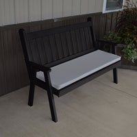 A&L Furniture Amish-Made Pine Traditional English Garden Bench, Black