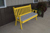 A&L Furniture Amish-Made Pine Traditional English Garden Bench, Canary Yellow