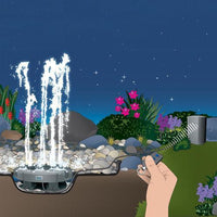 Installation diagram for Oase Water Quintet Programmable Illuminated 5-Jet Fountain