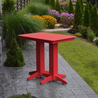 A&L Furniture Amish Outdoor Poly 4' Rectangular Bar Table, Bright Red