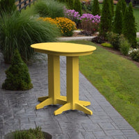 A&L Furniture 4' Oval Amish-Made Poly Bar Table, Lemon Yellow