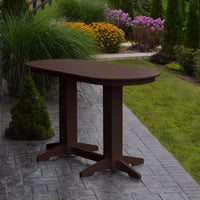 A&L Furniture 6' Oval Amish-Made Poly Bar Table, Tudor Brown