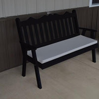 A&L Furniture Amish-Made Pine Royal English Garden Bench, Black