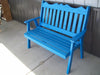 A&L Furniture Amish-Made Pine Royal English Garden Bench, Caribbean Blue