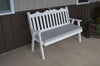A&L Furniture Amish-Made Pine Royal English Garden Bench, White