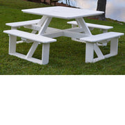 A&L Furniture Co. 44" Amish-Made Square Poly Walk-In Picnic Tables