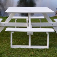 A&L Furniture Co. 44" Amish-Made Square Poly Walk-In Picnic Tables, White